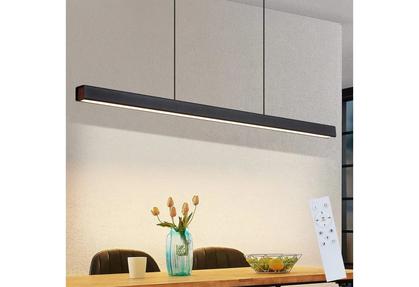 Nettlife LED Pendelleuchte Modern Schwarz Fernbedienung - Bild 2