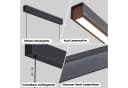 Nettlife LED Pendelleuchte Modern Schwarz Fernbedienung Bild 4