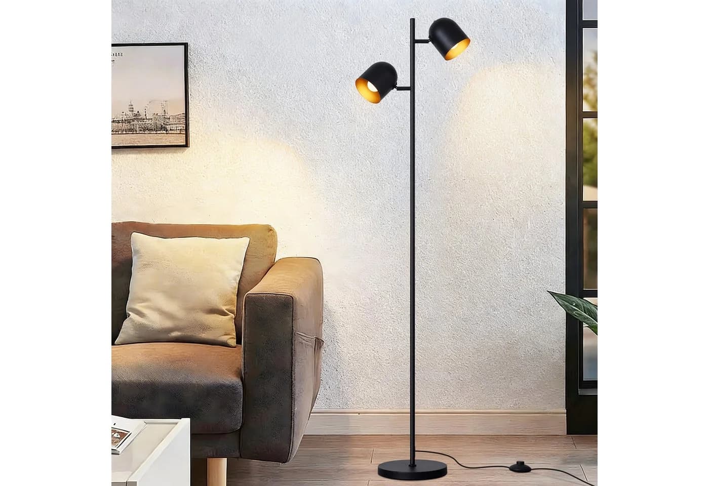 Nettlife Stehlampe Wohnzimmer Schwarz Metall Industrielle Retro - Bild 2
