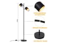 Nettlife Stehlampe Wohnzimmer Schwarz Metall Industrielle Retro Bild 3