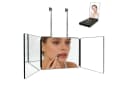 Nettlife Wandspiegel Schwarz 3-fach Klappspiegel 360° drehbar Bild 2