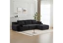 Leawin Ecksofa 3-Sitzer mit Hocker Schwarz Cord Bild 1