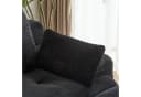 Leawin Ecksofa 3-Sitzer mit Hocker Schwarz Cord Bild 4
