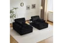 Leawin Loungesofa Modulares Cordsofa Schwarz Bild 2