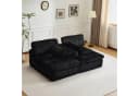 Leawin Loungesofa Modulares Cordsofa Schwarz Bild 3