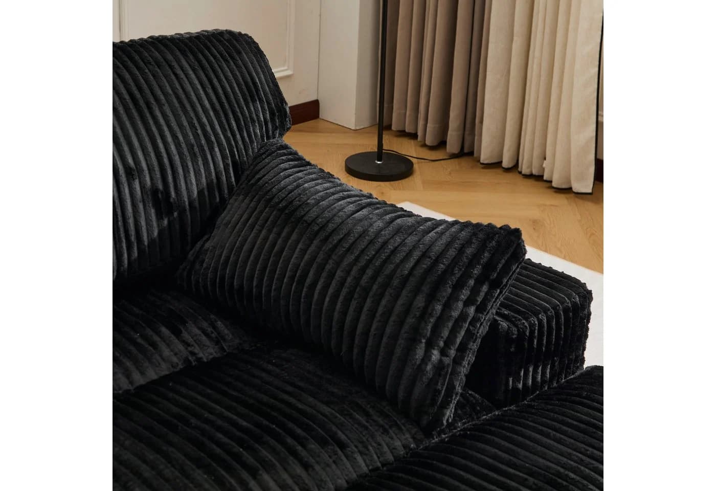 Leawin Loungesofa Modulares Cordsofa Schwarz - Bild 5