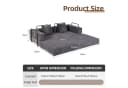 Leawin Loungesofa Faltbares Schlafsofa 4-in-1 Cordstoff Grau Bild 4
