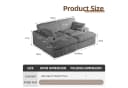 Leawin Cordsofa 2-Sitzer Bettfunktion Grau Modernes Schlafsofa Bild 1