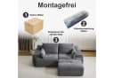 Leawin 2-Sitzer Sofa Cordstoff Grau Schwarz Modern Bild 4
