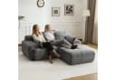 Leawin 2-Sitzer Sofa Cordstoff Grau Schwarz Modern Bild 5