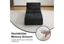Leawin Lounge Sessel mit Hocker Cordstoff Schwarz Bild 3