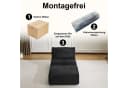 Leawin Lounge Sessel mit Hocker Cordstoff Schwarz Bild 5