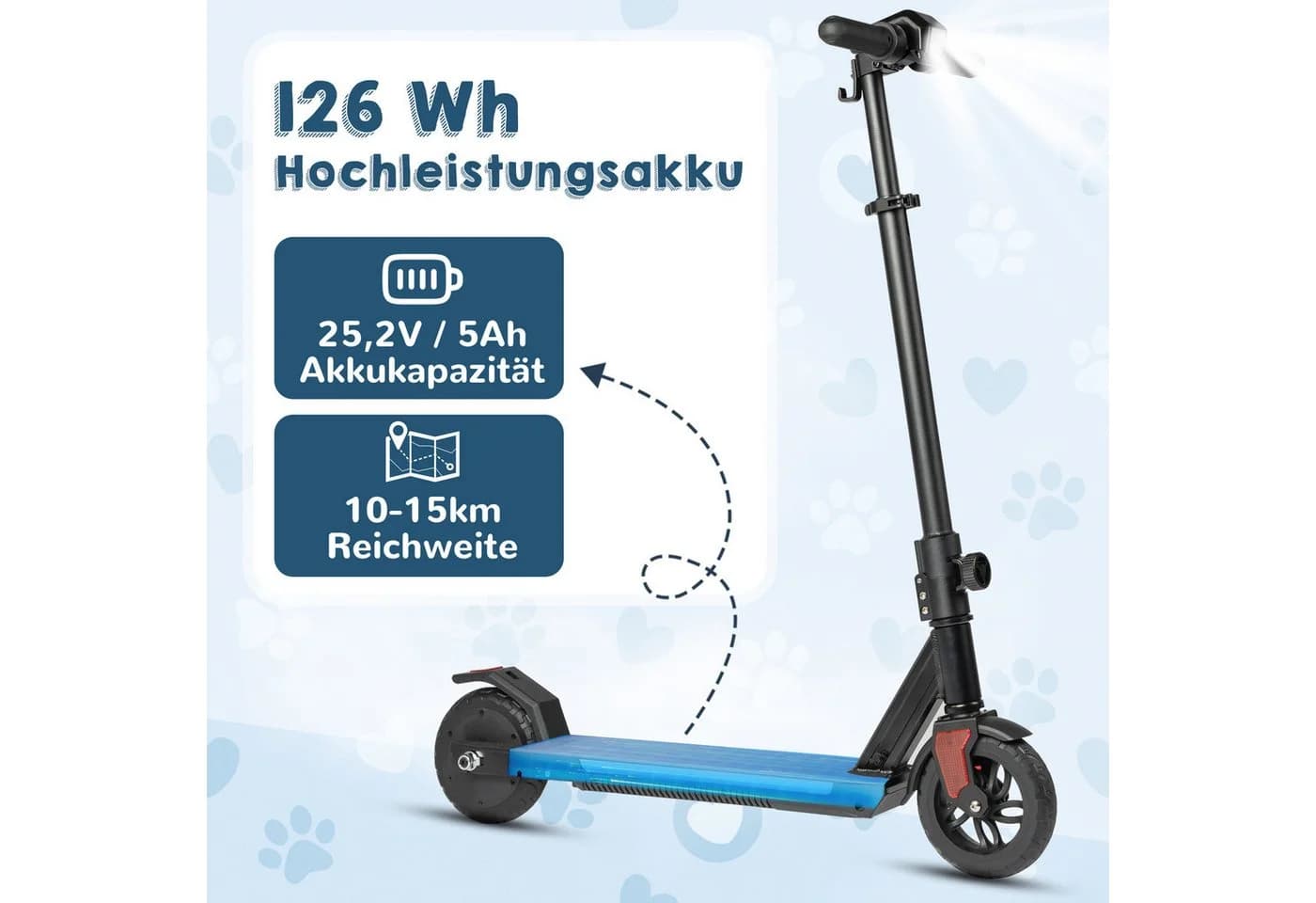 Vankel Elektro-Kinderroller Klappbar 15km Bunt - Bild 3