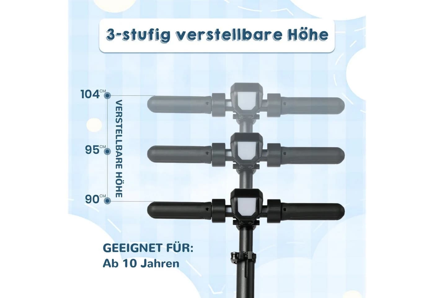 Vankel Elektro-Kinderroller Klappbar 15km Bunt - Bild 4