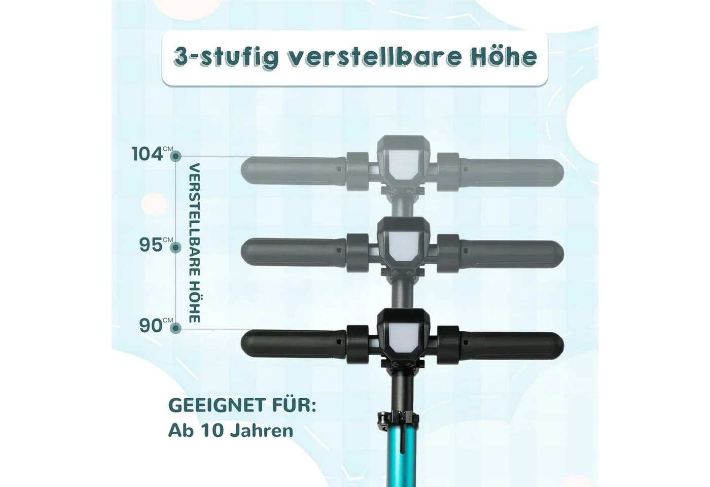 Vankel Elektro-Kinderroller Klappbar 15km Grün - Bild 4