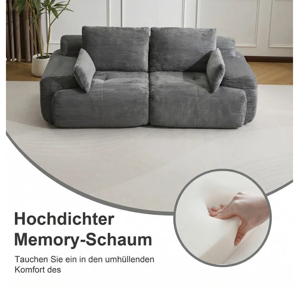 Leawin 2-Sitzer Sofa Wohnzimmer Modular Cordstoff Komfort - Bild 3