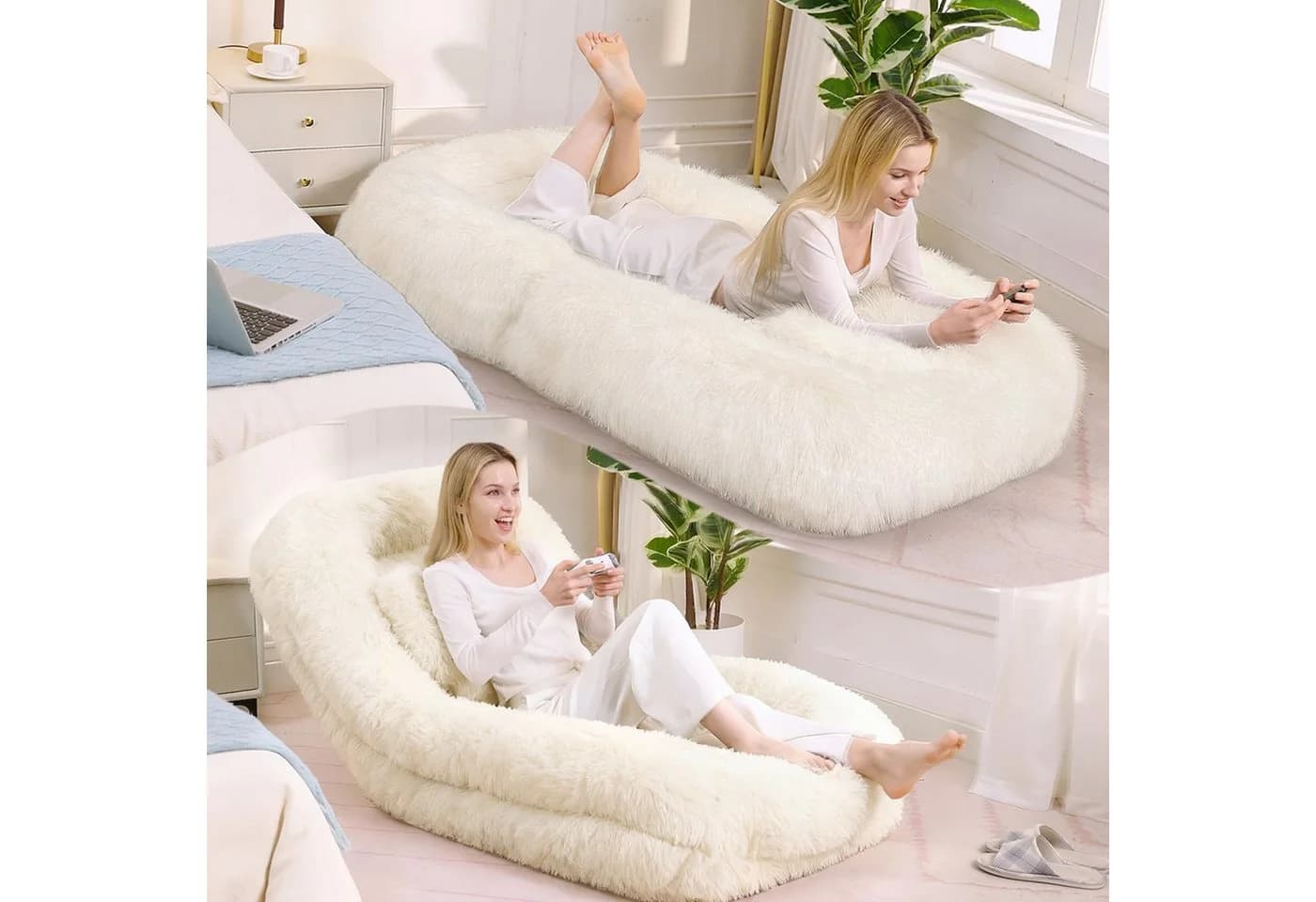 ANYSUN Sitzsack Relaxsessel Beige 5-stufig verstellbar