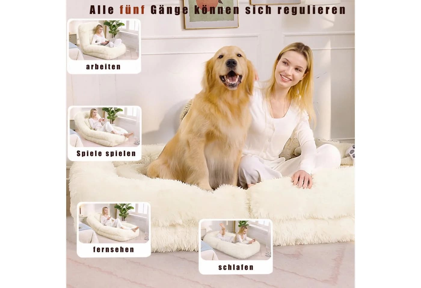 ANYSUN Sitzsack Relaxsessel Beige 5-stufig verstellbar - Bild 4