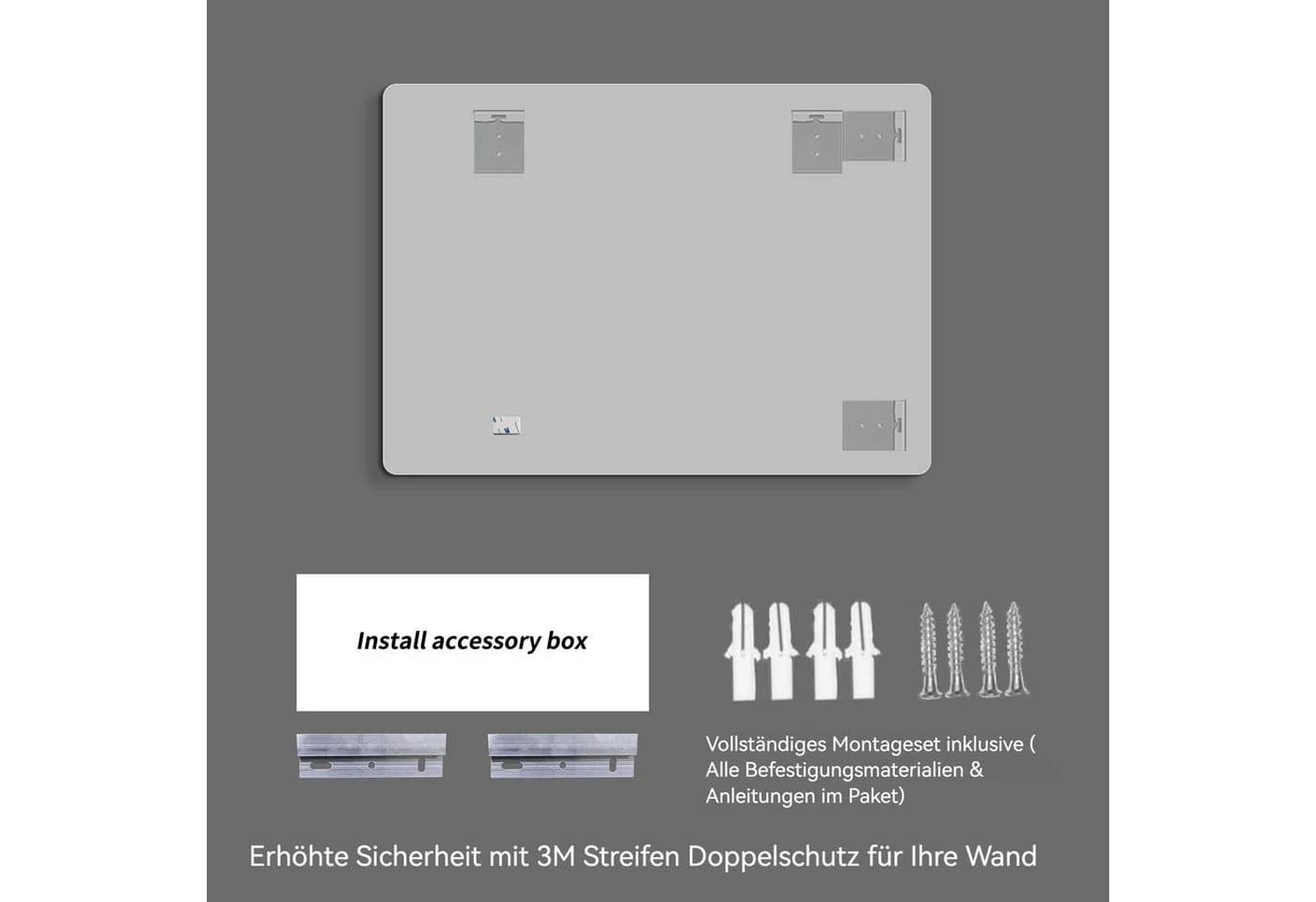 ANYSUN Rahmenloser Wandspiegel HD Kupferfrei Glas Modern - Bild 4