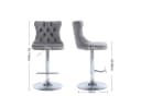 ANYSUN Barhocker 2er Set höhenverstellbar mit Lehne Samt grau Bild 4
