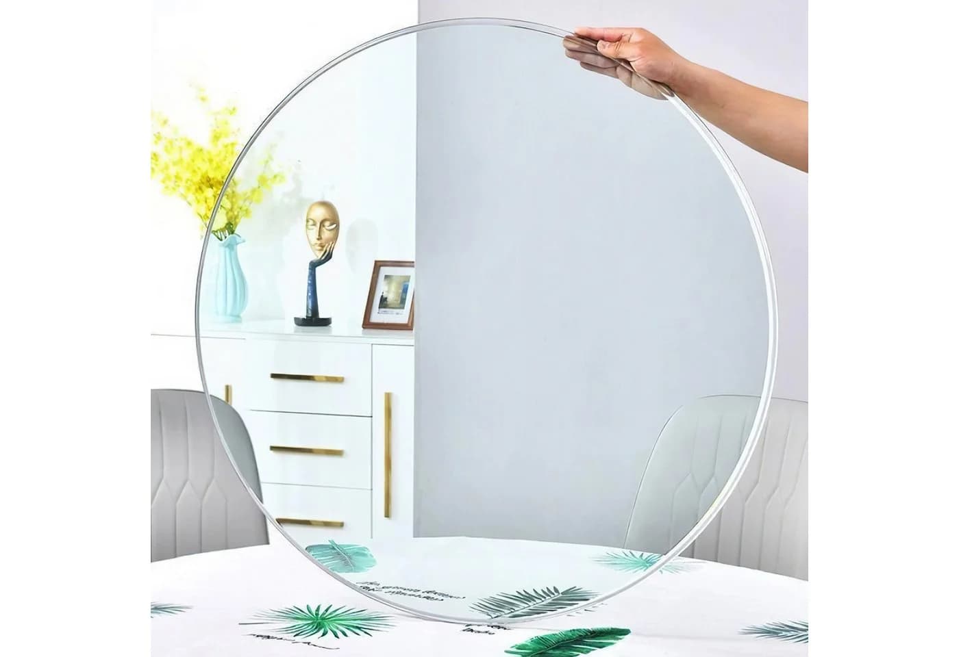 ANYSUN Runde Tischplatte aus vorgespanntem Glas, transparent - Bild 2