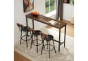 ANYSUN Bartisch-Set mit 3 Hockern, Industrie-Design Braun/Schwarz Bild 1