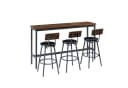 ANYSUN Bartisch-Set mit 3 Hockern, Industrie-Design Braun/Schwarz Bild 2
