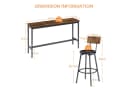 ANYSUN Bartisch-Set mit 3 Hockern, Industrie-Design Braun/Schwarz Bild 4