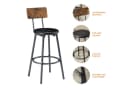 ANYSUN Bartisch-Set mit 3 Hockern, Industrie-Design Braun/Schwarz Bild 5