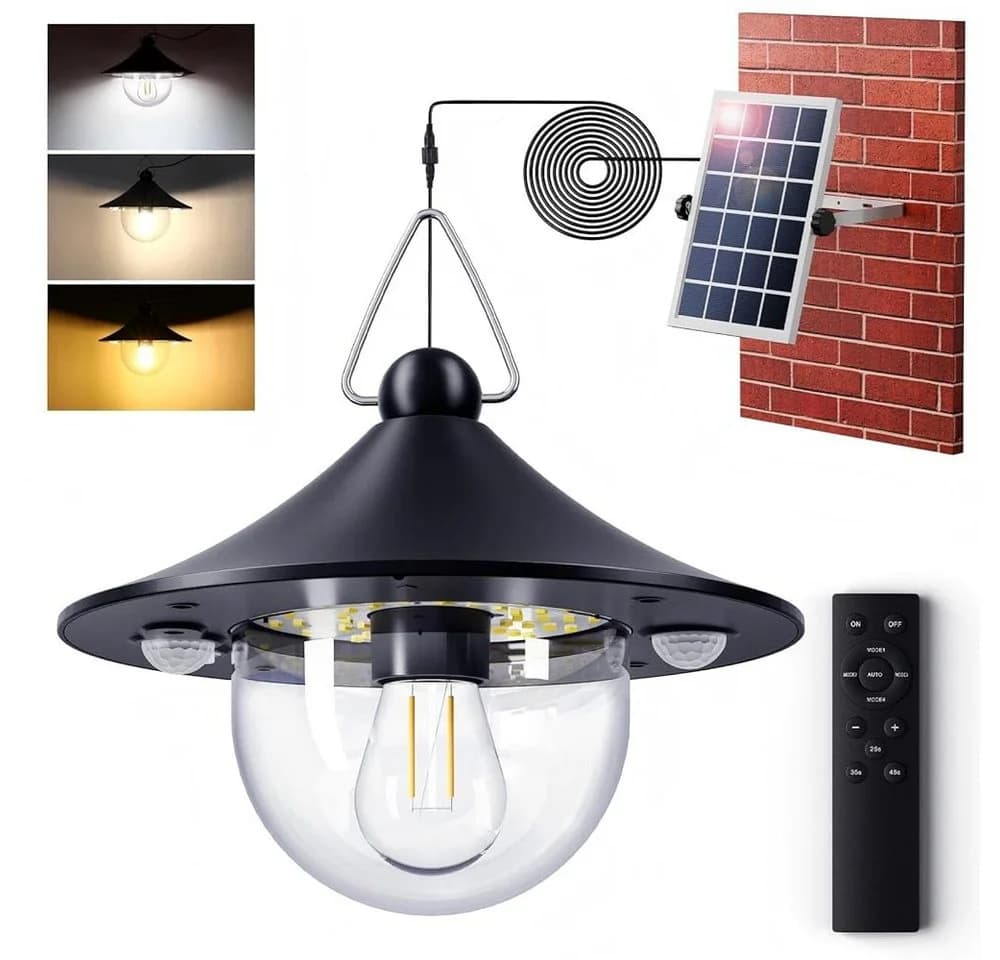Quntis LED Solarleuchte hängeleuchte mit Bewegungsmelder & Fernbedienung - Bild 2