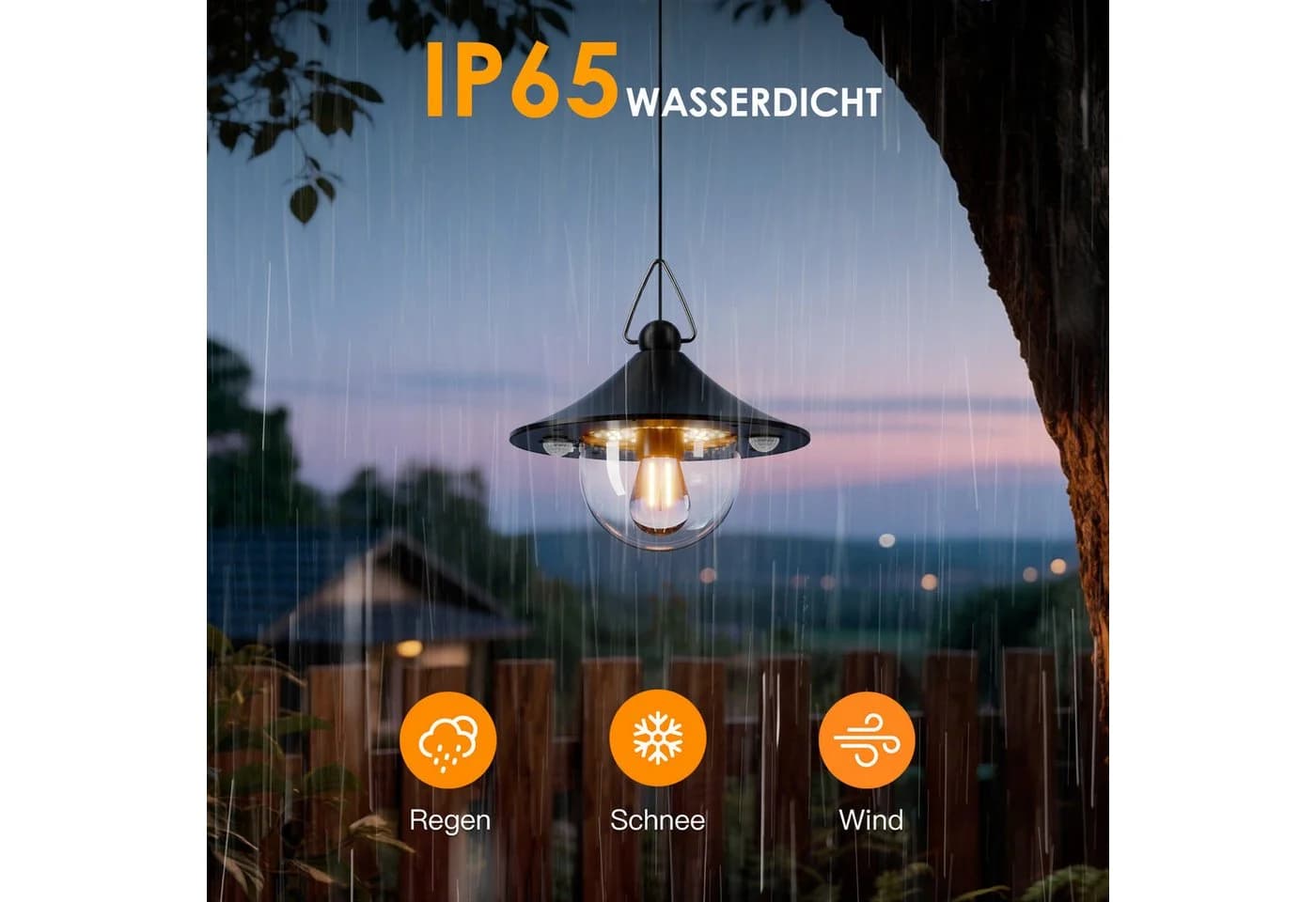 Quntis LED Solarleuchte hängeleuchte mit Bewegungsmelder & Fernbedienung - Bild 5