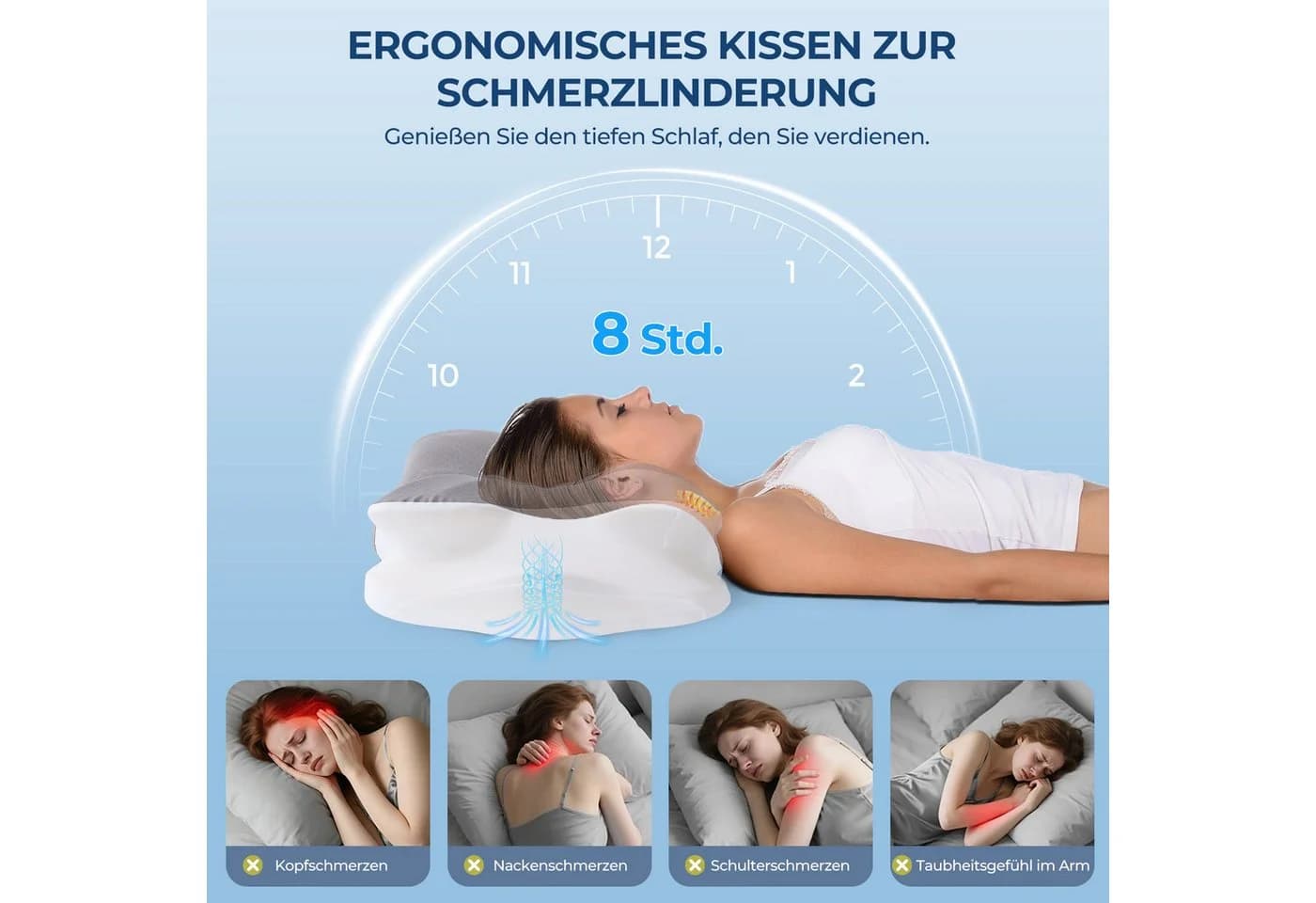 Elegear Nackenstützkissen Memory Foam Kühlend