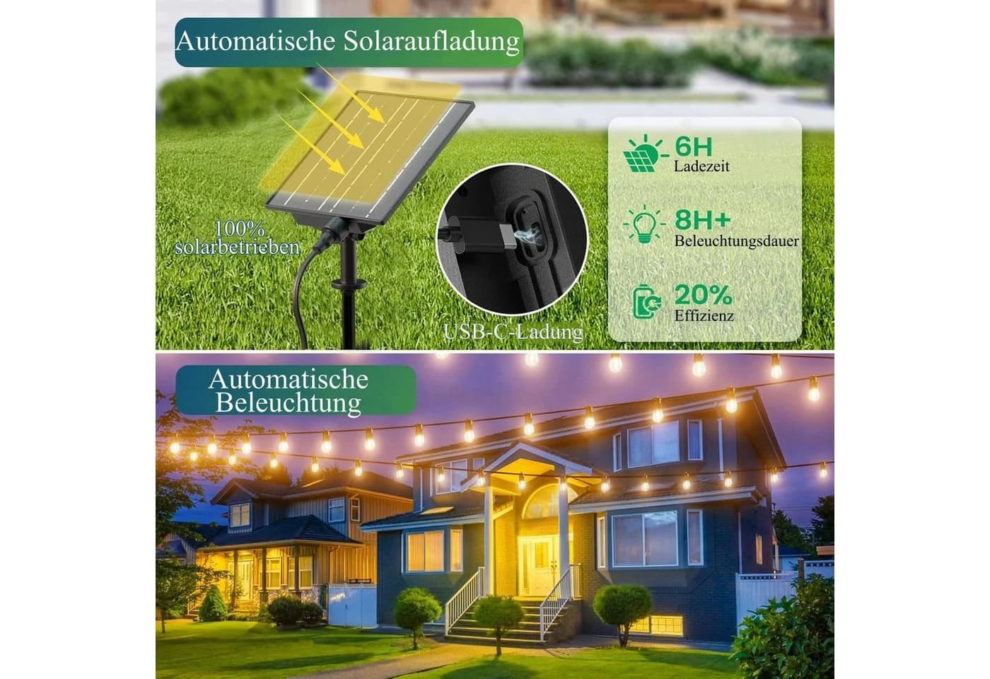 Quntis Solar-Lichterkette 19m mit Fernbedienung Dimmbar Timer - Bild 4