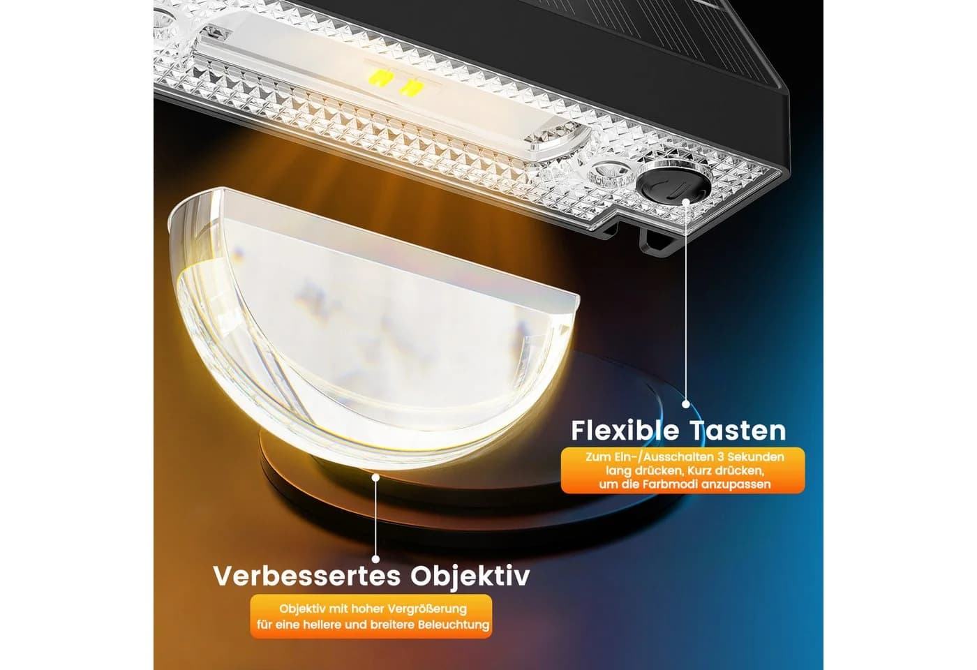 Quntis Solar-Stufenleuchte IP65 10 Modi RGB LED Außen - Bild 5