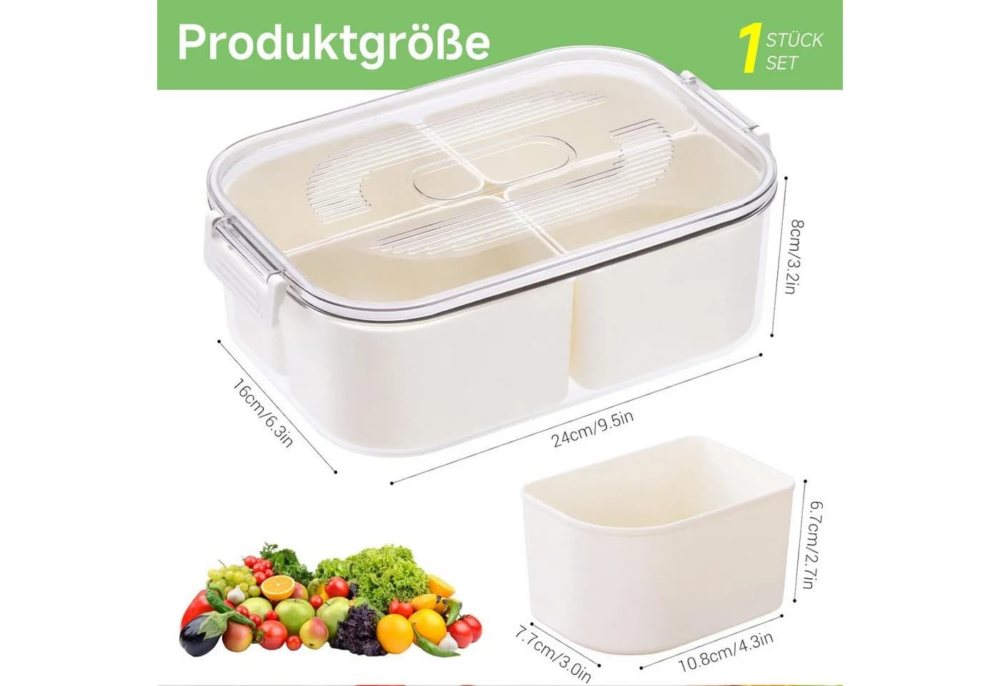 Elegear Snackbox mit 4 Fächern, Polypropylen, Spülmaschinenfest - Bild 5