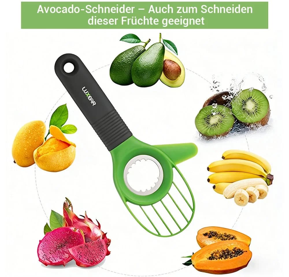 Elegear 3-in-1 Avocadoschneider Grün mit rutschfestem Griff - Bild 5