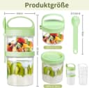 Elegear Müslibecher to Go Grün mit Löffel & 3-Schicht-System Bild 3