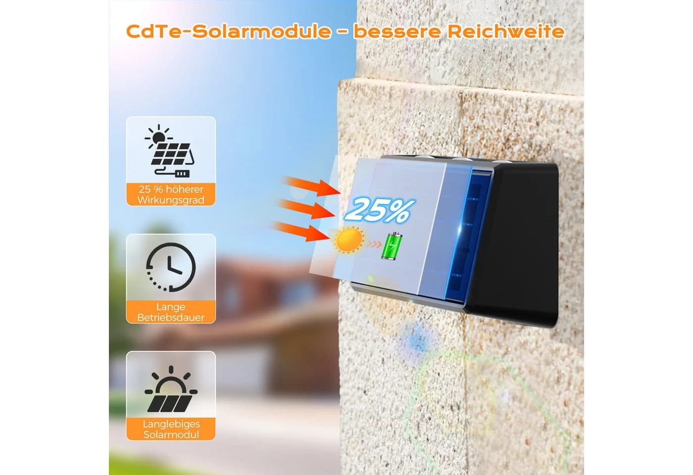 Quntis Solar-Wandleuchte RGB Warmweiß IP65 Außenbereich - Bild 5