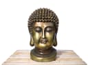 Steelboxx Buddhafigur XXL Buddha Kopf 82cm Skulptur Gold-Bronze Bild 2