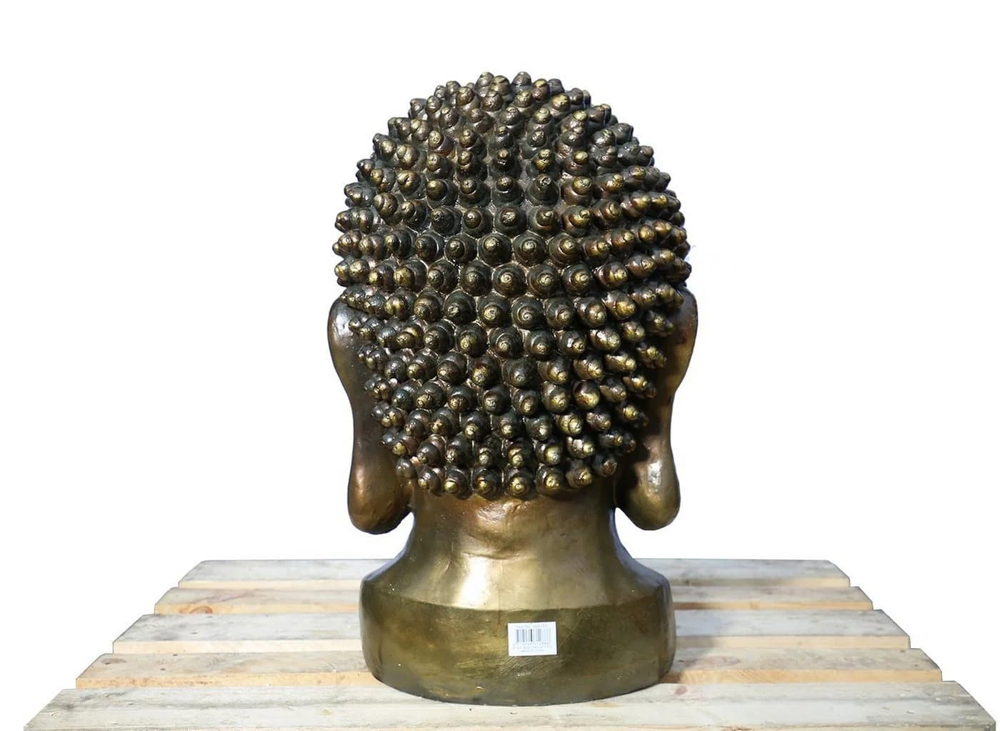 Steelboxx Buddhafigur XXL Buddha Kopf 82cm Skulptur Gold-Bronze - Bild 5
