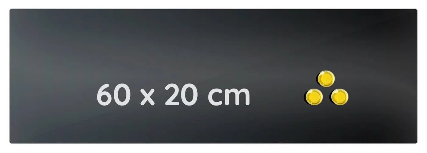 Steelboxx Memoboard Glas Memoboard 200 x 600 x 40 mm Schwarz - Bild 2