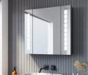 SONNI Spiegelschrank Aluminium mit Touch-Bedienung und integrierter Rasierersteckdose Bild 2
