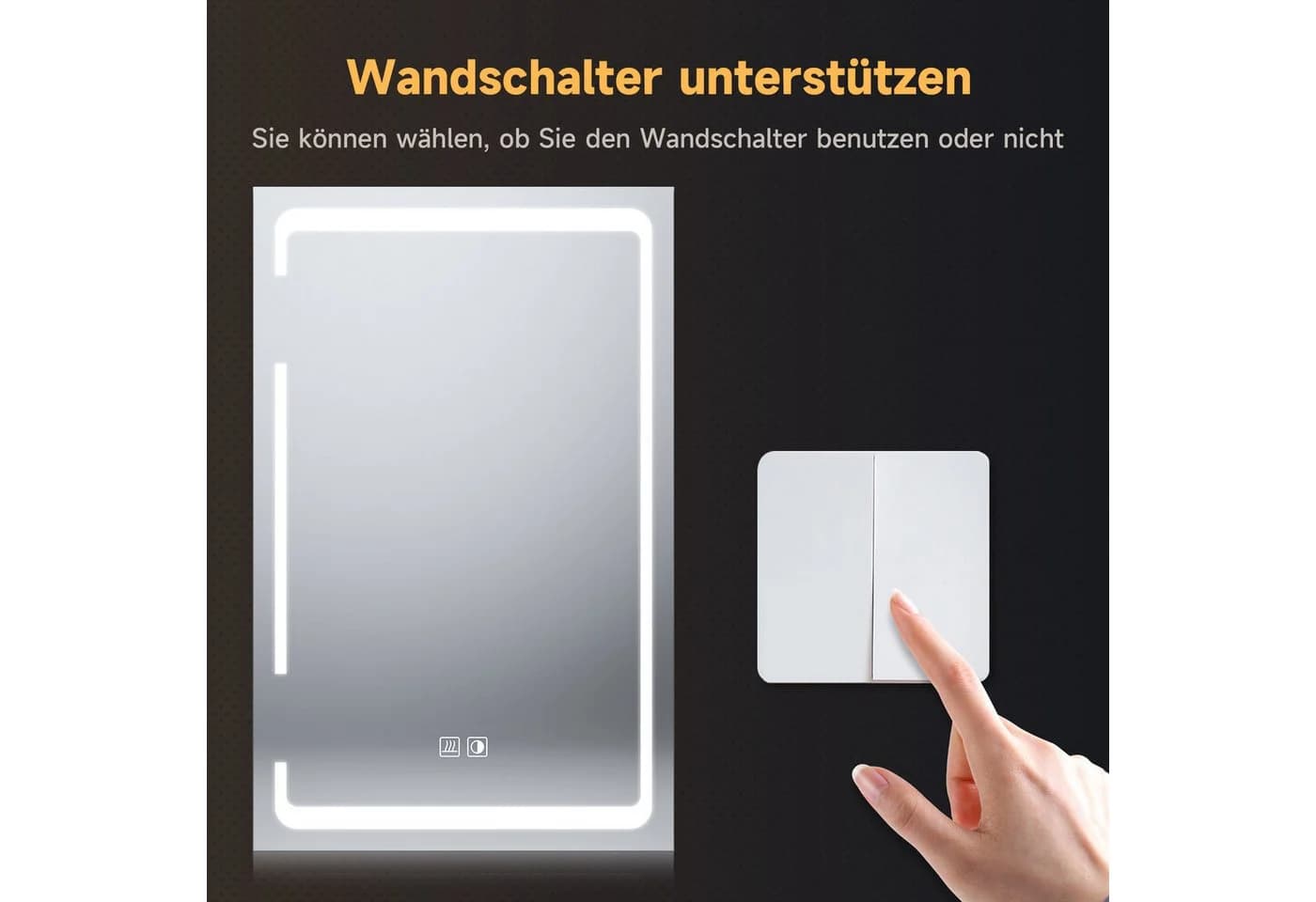 SONNI Badezimmerspiegelschrank Eintüriger Dreifarbig Beleuchtet Anti-Beschlag - Bild 5