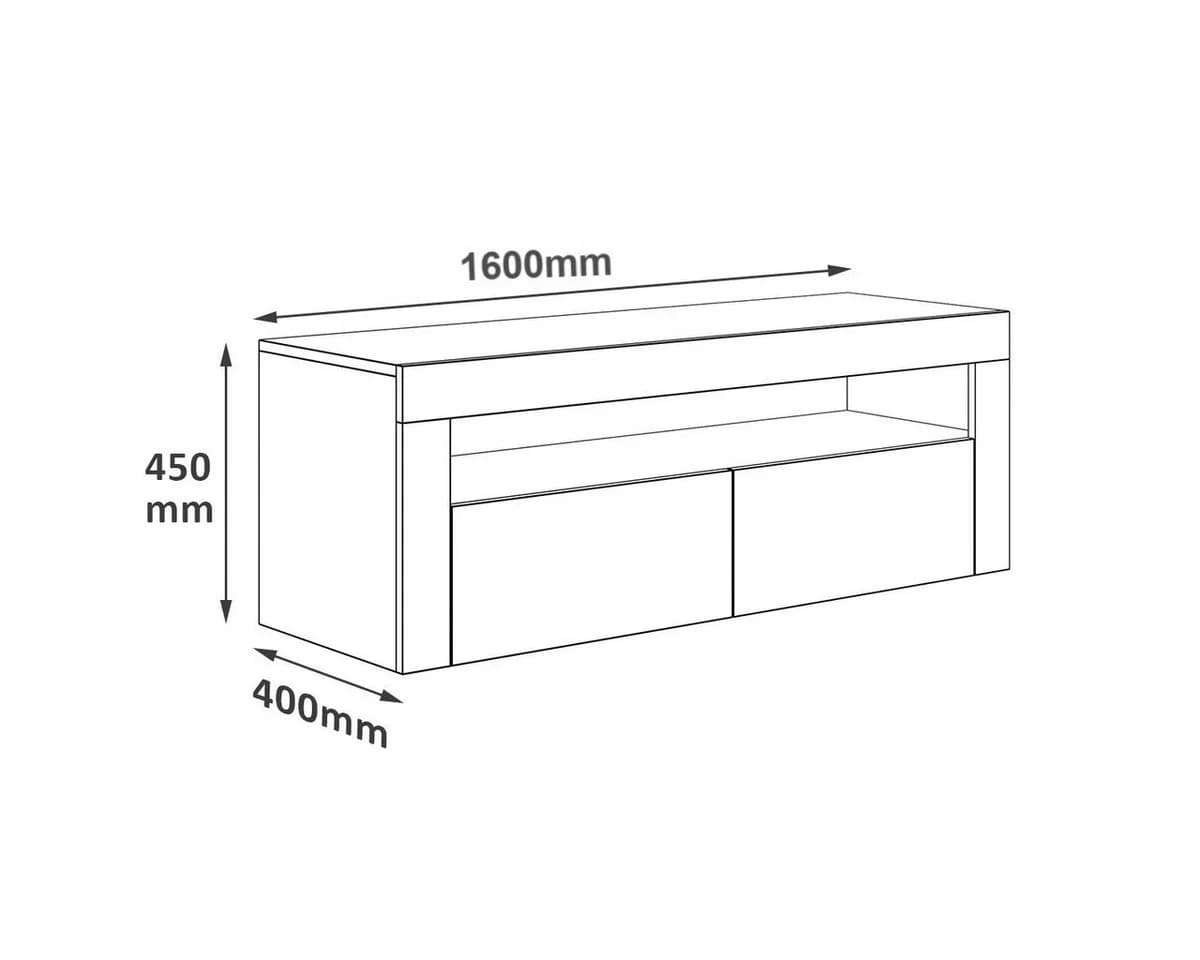 SONNI TV-Schrank Weiß Hochglanz mit RGB-Beleuchtung - Bild 4
