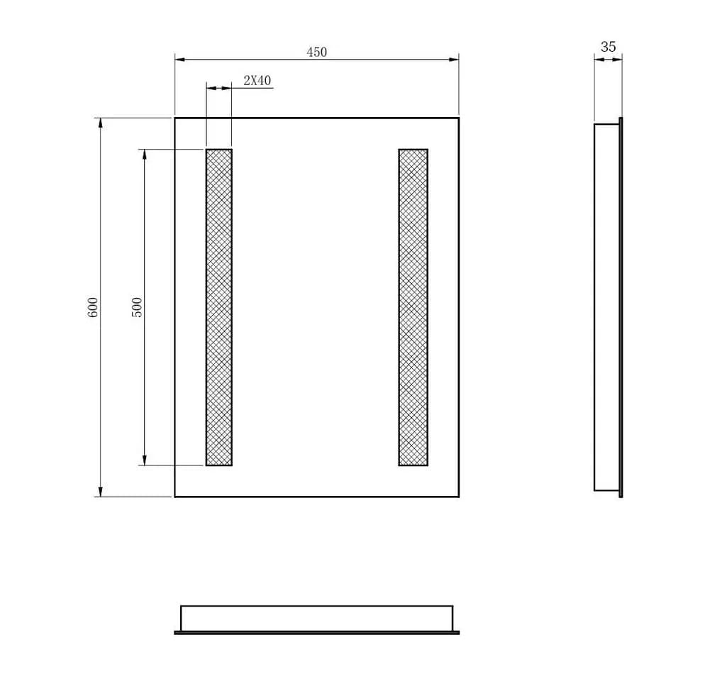SONNI Badspiegel mit Beleuchtung Kalt/Neutral/Warmweiß, Wandspiegel mit Touch-Schalter, LED-Beleuchtung Kaltweiß IP44 - Bild 3