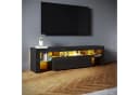 SONNI Lowboard 160 cm Breite Modern Weiß & Schwarz LED-Lichteffekten Bild 1