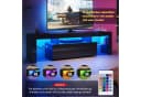 SONNI Lowboard 160 cm Breite Modern Weiß & Schwarz LED-Lichteffekten Bild 4