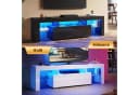 SONNI Lowboard 160 cm Breite Modern Weiß & Schwarz LED-Lichteffekten Bild 5