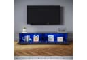 SONNI Lowboard 160 cm Breite Modern Weiß Schwarz LED-Lichteffekte Bild 2