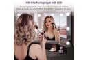 SONNI Schminktisch Weiß & Schwarz Eckdesign mit LED-Beleuchtung und Spiegel Bild 5